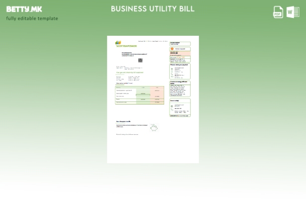 Модерен стил на шаблон за деловна сметка за комунални услуги Шкотска Моќ UK PLC